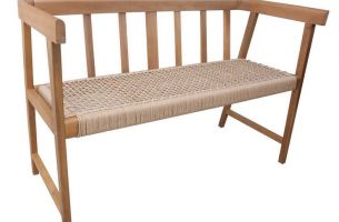 Timber Bench seat with paper cord seat O198